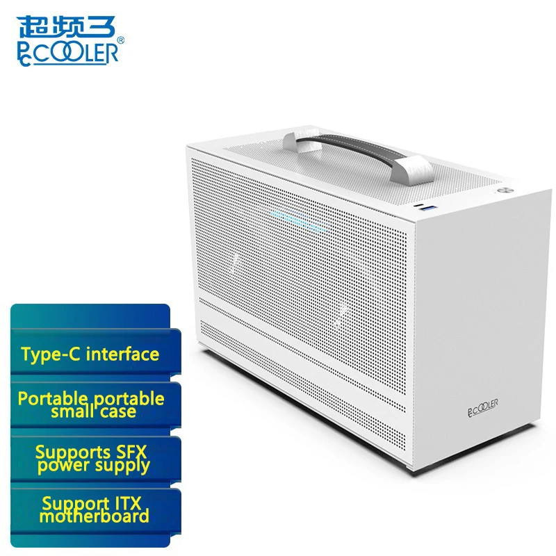 Pccooler I100 ITX MINI Small Case All Aluminum Suitcase Portable HTPC Desktop Computer Empty Chassis PC Gaming Case