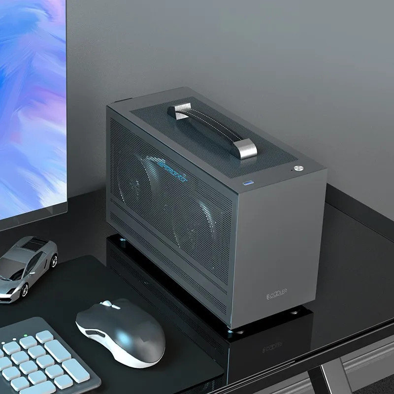 Pccooler I100 ITX MINI Small Case All Aluminum Suitcase Portable HTPC Desktop Computer Empty Chassis PC Gaming Case