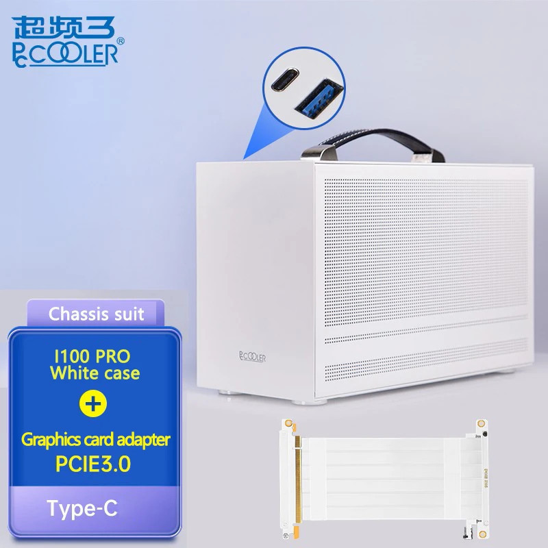 Pccooler I100 ITX MINI Small Case All Aluminum Suitcase Portable HTPC Desktop Computer Empty Chassis PC Gaming Case