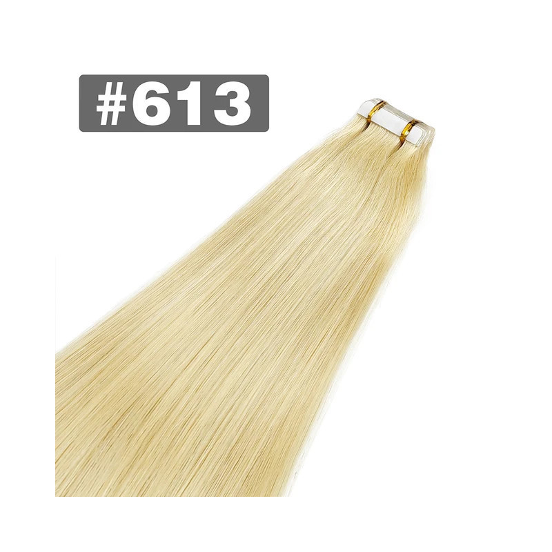 Tape in Hair Extensions Human Hair Natural Black Tape Ins for Women Human Hair Extensions Tape in Straight Seamless Skin