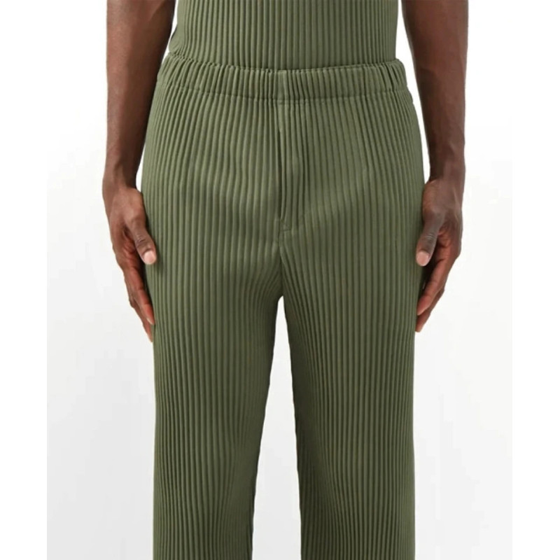 Miyake Pleated Straight Pants Men Clothing Black Pencil Cropped Pants Street Wears Men Japanese Style Ankle Length Pants