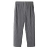 Miyake Pleated Straight Pants Men Clothing Black Pencil Cropped Pants Street Wears Men Japanese Style Ankle Length Pants