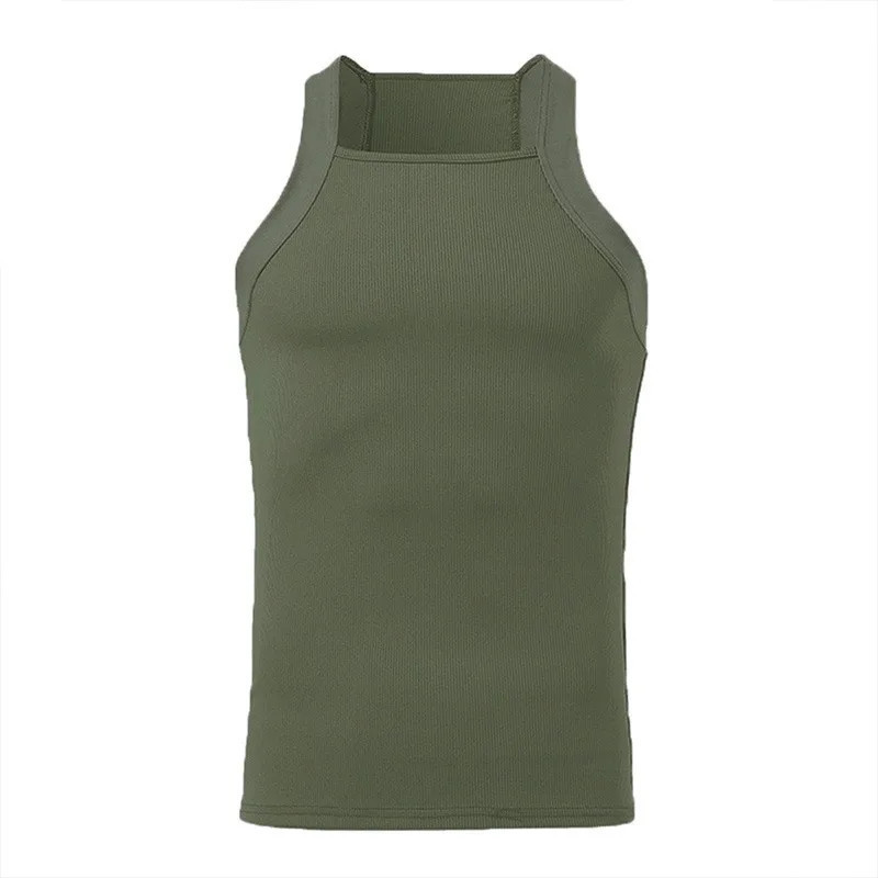 2023 Men Fashion Tank Tops Solid Color O-neck Sleeveless Skinny Gym Streetwear Casual Vests Party Men Luxury Clothing