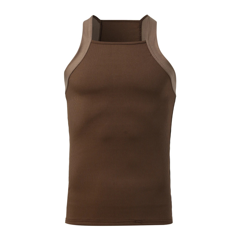 2023 Men Fashion Tank Tops Solid Color O-neck Sleeveless Skinny Gym Streetwear Casual Vests Party Men Luxury Clothing