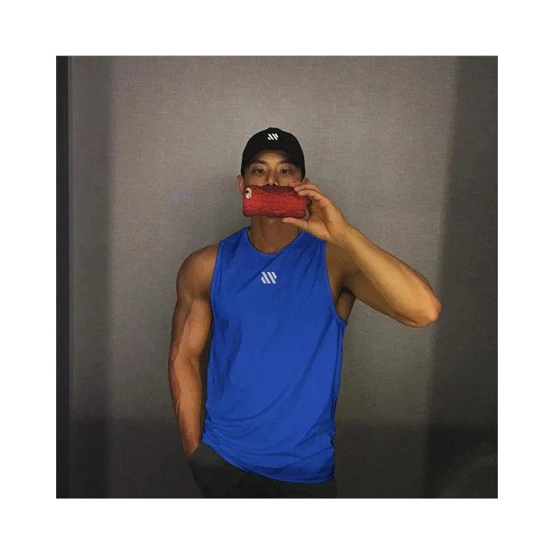 2024 Mens fitness gyms Tank top men Fitness sleeveless shirt Male mesh breathable Sports vest Undershirt Gyms Running vest men