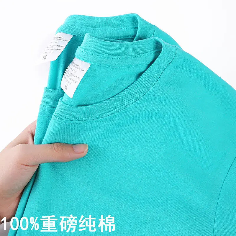 100 Cotton T-shirt Men Women Solid Color O Neck Short-sleeved Tops Summer Korean Loose Half-sleeve T Shirt Unisex M-4XL