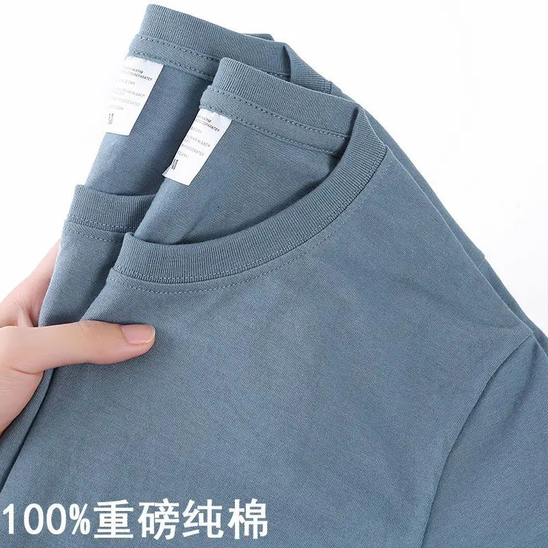 100 Cotton T-shirt Men Women Solid Color O Neck Short-sleeved Tops Summer Korean Loose Half-sleeve T Shirt Unisex M-4XL