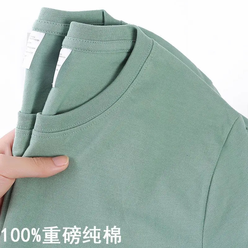 100 Cotton T-shirt Men Women Solid Color O Neck Short-sleeved Tops Summer Korean Loose Half-sleeve T Shirt Unisex M-4XL