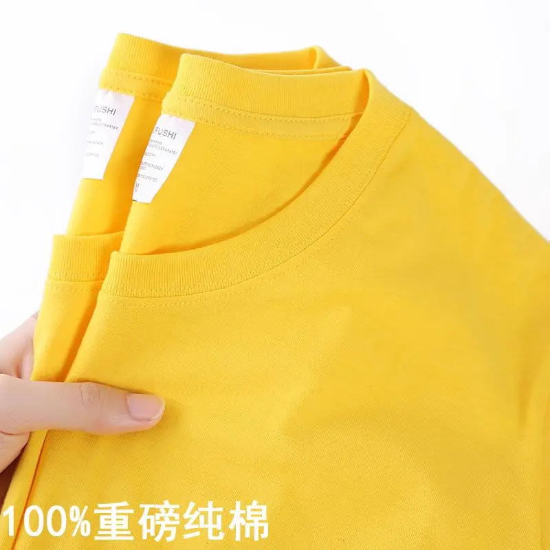 100 Cotton T-shirt Men Women Solid Color O Neck Short-sleeved Tops Summer Korean Loose Half-sleeve T Shirt Unisex M-4XL